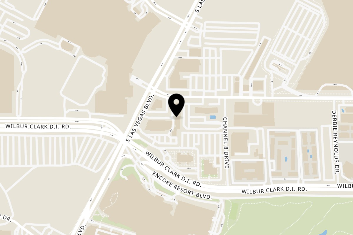 Map showing the location of Kimchi Restaurant on 3049 S Las Vegas Blvd Ste 14 in Las Vegas